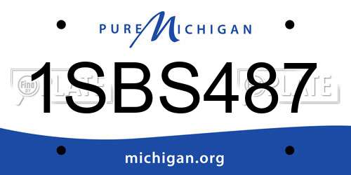 1SBS487 Michigan License Plate