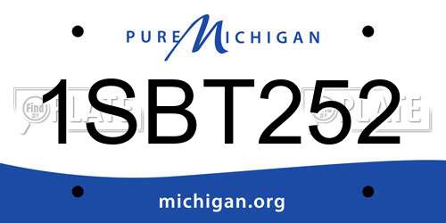 1SBT252 Michigan License Plate