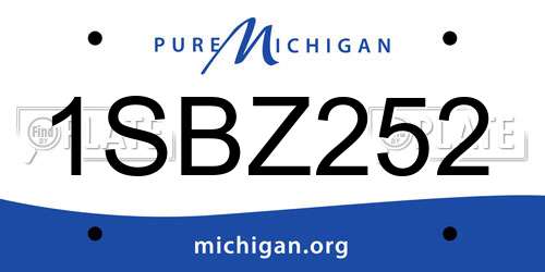 1SBZ252 Michigan License Plate
