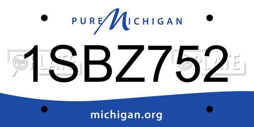 1SBZ752 Michigan License Plate