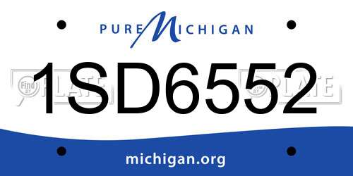 1SD6552 Michigan License Plate