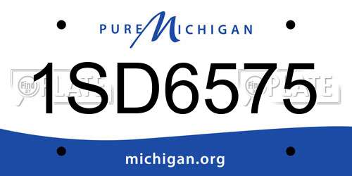 1SD6575 Michigan License Plate