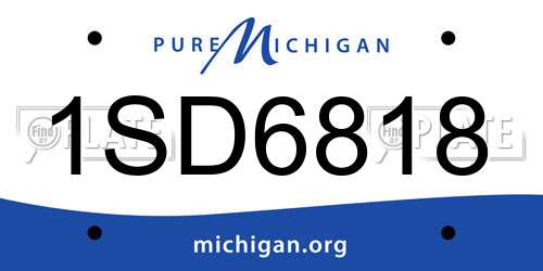 1SD6818 Michigan License Plate