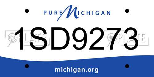 1SD9273 Michigan License Plate