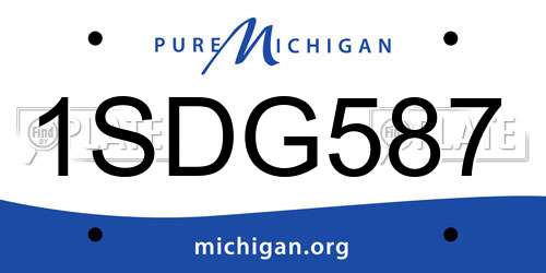 1SDG587 Michigan License Plate