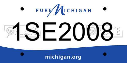 1SE2008 Michigan License Plate