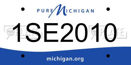 1SE2010 Michigan License Plate