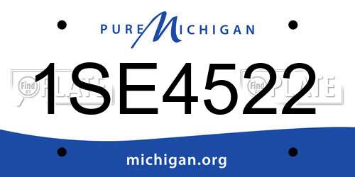 1SE4522 Michigan License Plate
