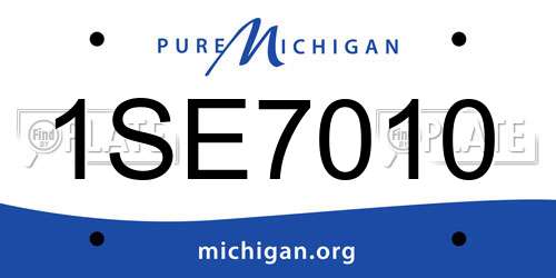 1SE7010 Michigan License Plate