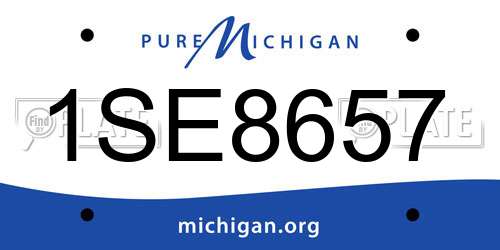 1SE8657 Michigan License Plate