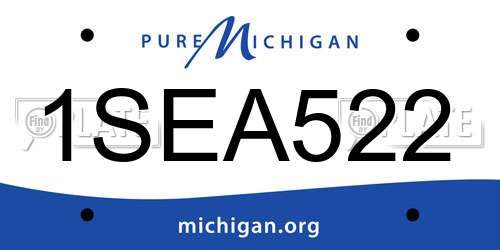 1SEA522 Michigan License Plate