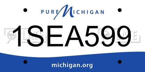 1SEA599 Michigan License Plate