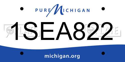 1SEA822 Michigan License Plate
