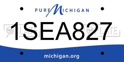1SEA827 Michigan License Plate