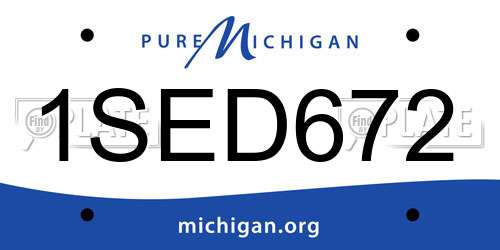 1SED672 Michigan License Plate