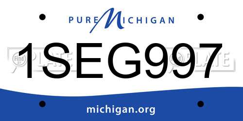 1SEG997 Michigan License Plate