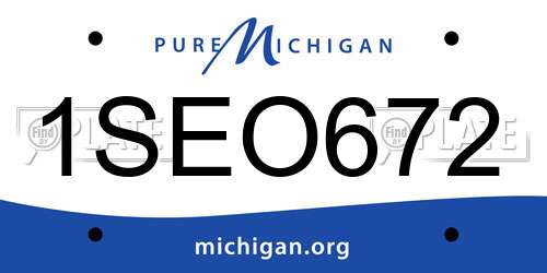 1SEO672 Michigan License Plate