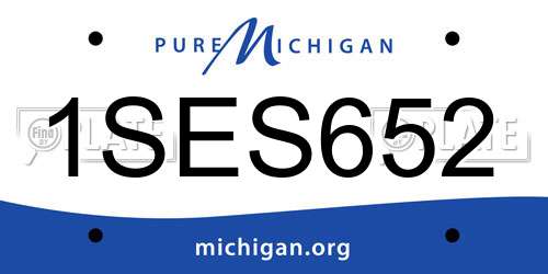 1SES652 Michigan License Plate