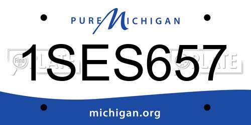 1SES657 Michigan License Plate