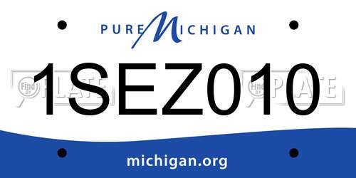 1SEZ010 Michigan License Plate