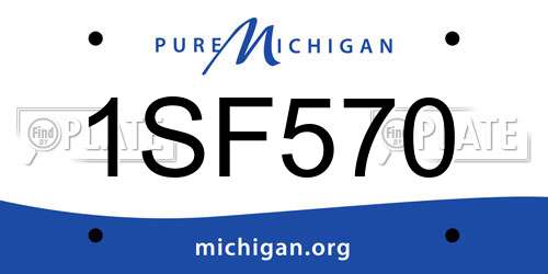 1SF570 Michigan License Plate