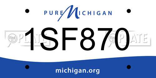 1SF870 Michigan License Plate