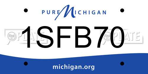 1SFB70 Michigan License Plate