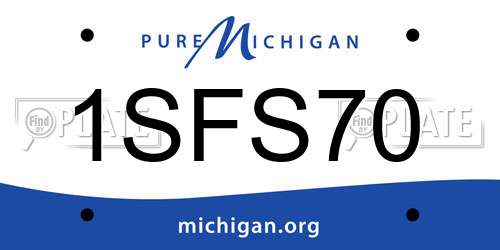 1SFS70 Michigan License Plate