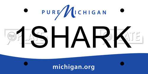 1SHARK Michigan License Plate
