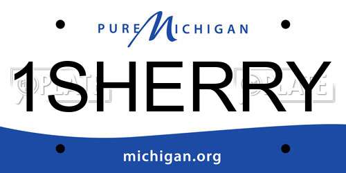 1SHERRY Michigan License Plate