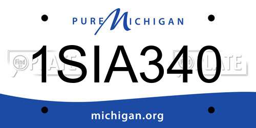 1SIA340 Michigan License Plate