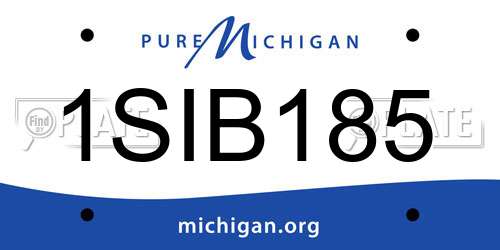 1SIB185 Michigan License Plate