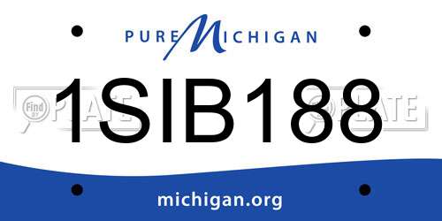 1SIB188 Michigan License Plate