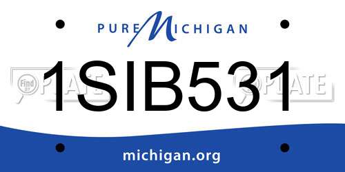 1SIB531 Michigan License Plate