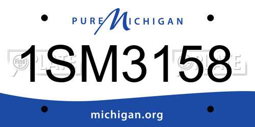 1SM3158 Michigan License Plate