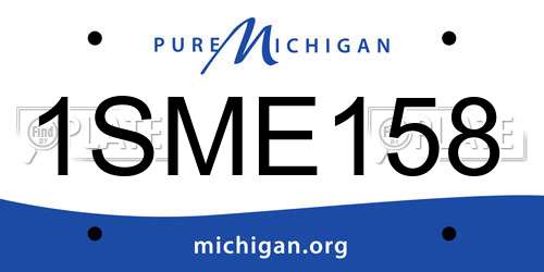 1SME158 Michigan License Plate