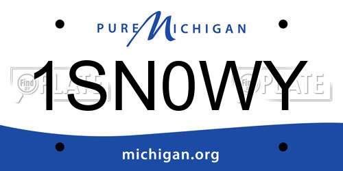 1SN0WY Michigan License Plate