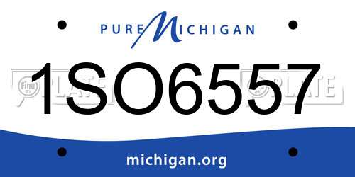 1SO6557 Michigan License Plate