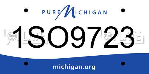 1SO9723 Michigan License Plate