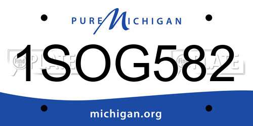 1SOG582 Michigan License Plate