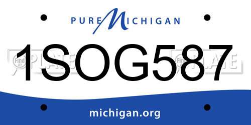1SOG587 Michigan License Plate