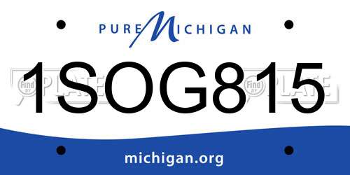 1SOG815 Michigan License Plate