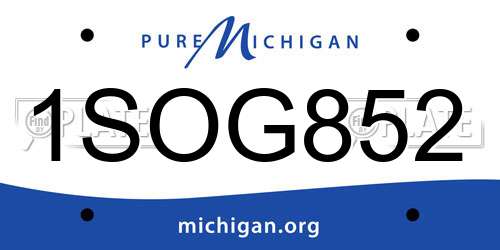 1SOG852 Michigan License Plate