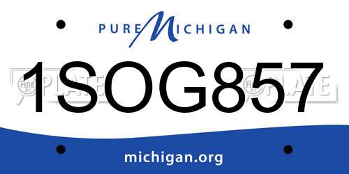 1SOG857 Michigan License Plate