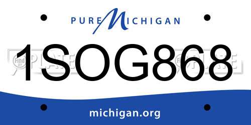1SOG868 Michigan License Plate
