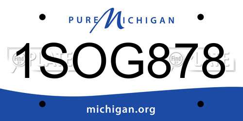 1SOG878 Michigan License Plate