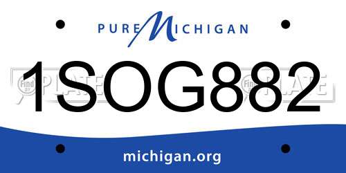 1SOG882 Michigan License Plate