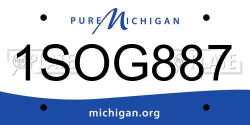 1SOG887 Michigan License Plate