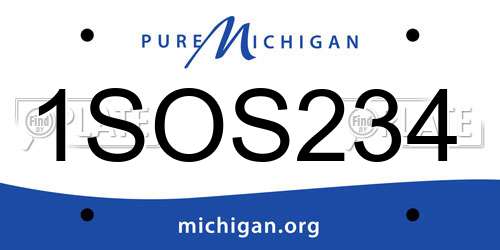 1SOS234 Michigan License Plate