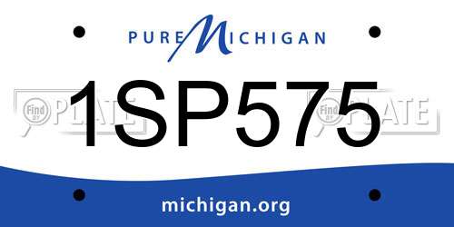 1SP575 Michigan License Plate